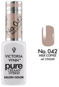Lakiery hybrydowe - VICTORIA VYNN VICTORIA VYNN Kremowy Lakier Hybrydowy PURE kolor: 042 MILK COFFEE - 8 ml VIC000039 - miniaturka - grafika 1