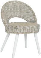 Fotele - vidaXL Fotel z rattanu kubu, biały - miniaturka - grafika 1