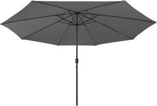 vidaXL Parasol ogrodowy z LED i metalowym słupkiem, 400 cm, antracyt 312532 - Parasole ogrodowe - miniaturka - grafika 4
