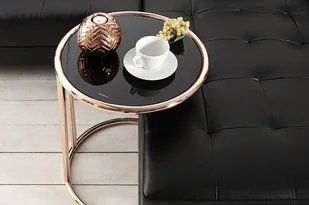 Lectus Stolik kawowy, czarno-miedziany, 55x40 - Ławy i stoliki kawowe - miniaturka - grafika 3