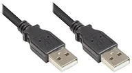 Kable USB - Good Connections kabel połączeniowy USB 2.0 wtyczka A na wtyk A, folii i oplotu pokrywą, przewody miedziane, czarny 1,8 m 2212-AA2S - miniaturka - grafika 1