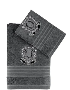 Ręcznik bawełniany frotte PAMES/3663/dark grey 50x90+70x140 kpl. R.3663 DARK GREY - Ręczniki - miniaturka - grafika 2