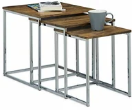 Ławy i stoliki kawowe - Relaxdays Relaxdays Stolik pomocniczy, zestaw 3-częściowy, stolik kawowy, drewno, metal, stoliki, nowoczesne wzornictwo, wys. x szer. x gł.: ok. 42 x 40 x 40 cm, naturalny - miniaturka - grafika 1