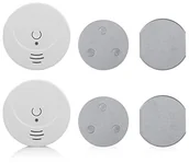 Czujniki czadu, dymu, gazu - Smartwares FSE-19200 zestaw 2-częściowy detektor dymu/czujka ognia z 2 X mocowanie na magnes, DIN EN 14604, czysta biel - miniaturka - grafika 1
