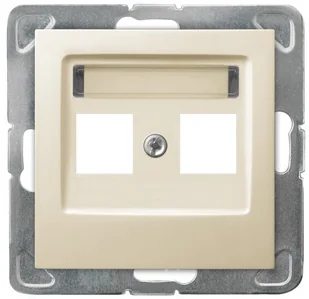 Ospel Plakietka podwójnego gniazda teleinformatycznego IMPRESJA Ecru GPK-2Y/p/27 - Klawisze i ramki - miniaturka - grafika 2