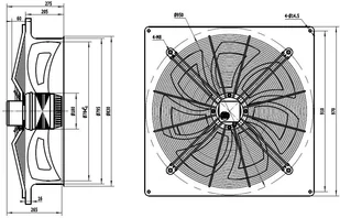 NeoAir Wentylator przemysłowy wyciągowy YWF-6D-800B-92/25-B Wentylator wyciągowy 800mm - Wentylatory przemysłowe - miniaturka - grafika 2