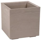 Donice - LAMELA Donica plastikowa Karo 39 x 39 cm jasna imitacja drewna - miniaturka - grafika 1