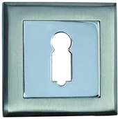 Klamki - Schaffner Szyld drzwiowy Larga krótki na klucz nikiel satyna/chrom - miniaturka - grafika 1