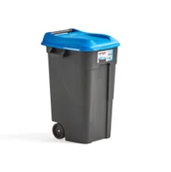Kosze na śmieci - AJ Produkty Kosz do segregacji LEWIS z pokrywą, 120L, niebieski - miniaturka - grafika 1