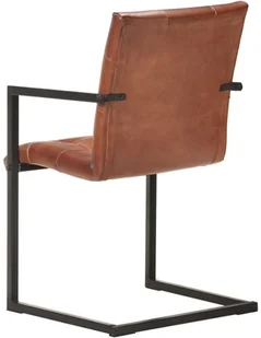 vidaXL Lumarko Krzesła stołowe, wspornikowe, 4 szt., brązowe, skóra naturalna 3059815 - Krzesła - miniaturka - grafika 7