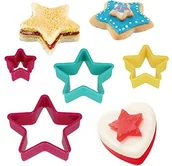 Formy do ciast - Metaltex foremki do wycinania ciastek w kształcie gwiazdek o różnej wielkości i kolorze, ułożone jedna w drugiej,4 sztuki 25.91.20 - miniaturka - grafika 1