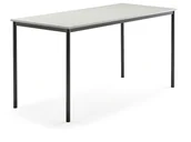 Meble do szkół i przedszkoli - AJ Produkty Biurko SONITUS, 1800x800x900 mm, szary laminat, antracyt - miniaturka - grafika 1