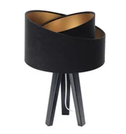 Lampy stojące - ImoLight Lampka stołowa mini-trójnóg czarny Awena Czarno-złota 060s-009cz - miniaturka - grafika 1