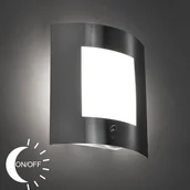 Lampy ogrodowe - QAZQA Kinkiet zewnętrzny stal czujnik zmierzchu IP44 - Emmerald - miniaturka - grafika 1