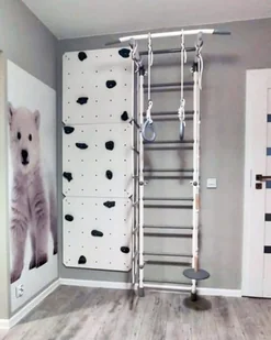 Małpiszon Ścianka wspinaczkowa dla dzieci biała z żółtymi kamieniami - Sprzęt wspinaczkowy - miniaturka - grafika 2