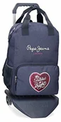 Plecaki - Pepe Jeans Pepe Jeans Jasny plecak z wózkiem niebieski 30 x 40 x 13 cm poliester 15,6 l 62322T1 - miniaturka - grafika 1