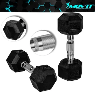 MOVIT HANTLE ŻELIWNE HEKSAGONALNE HEX 2X 6 KG FITNESS 20040890 - Hantle i ciężarki - miniaturka - grafika 2