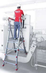 Faraone 996 99675039 Drabina magazynowa jezdna z wejściem jednostronnym wysokość robocza 4,18m) 75039-uniw - Drabiny - miniaturka - grafika 9