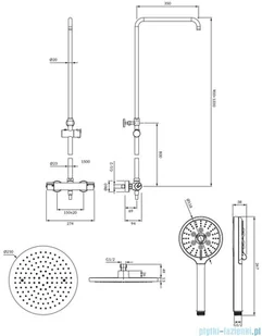Omnires Y zestaw prysznicowy natynkowy termostatyczny chrom SYSY10/N/6CR | - Baterie umywalkowe - miniaturka - grafika 2
