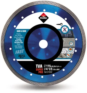 RUBI Tarcza diamentowa do materiałów twardych obrzeże TURBO VIPER TVA 115x22,2x10x1,4mm 31932 31932 - Tarcze do pił - miniaturka - grafika 4