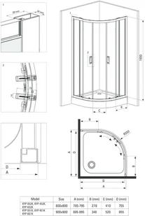 Deante Funkia 90 cm półokrągła kabina DEA-3505-0 - Kabiny prysznicowe - miniaturka - grafika 7