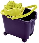 Miotły, szufle, mopy - Mery mery m111618  mopeimer z kołami i automatyczne płytą do ściekania  posortowane kolorze (czerwonym, niebieskim i fioletowym) 0336.11 - miniaturka - grafika 1