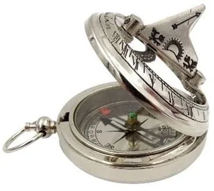 GD Srebrzysty zegar słoneczy z kompasem NC1028 224335 - Dekoracje domu - miniaturka - grafika 2