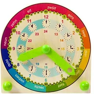 Zabawki interaktywne dla dzieci - Hess-Spielzeug Hess drewnianych zabawek godzin  Lern zegarek z drewna, pełna, ok. 16 x 16 cm - miniaturka - grafika 1