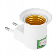 Adaptery i przejściówki - Adapter Przejściówka 230V E27 Na Żarówkę Wyłącznik - miniaturka - grafika 1