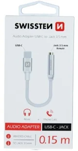 Redukcja Swissten USB-C/3,5mm Jack 2082265) Srebrna - Kable USB - miniaturka - grafika 2