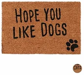 Wycieraczki - Relaxdays wycieraczka z sentencją, Hope you like Dogs/Cats, motyw zwierzęcy, włókien kokosowych, na zewnątrz, wewnętrzna, wycieraczka 40 x 60 cm, naturalny (10023816_242) - miniaturka - grafika 1