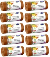 Worki na śmieci - Worki Na Śmieci 35L Bio Do Segregacji Brązowe x10 - miniaturka - grafika 1