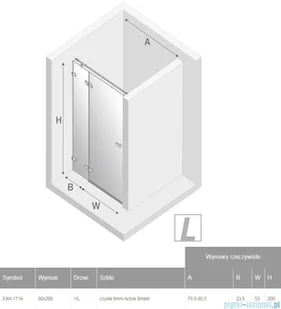 NEW TRENDY Avexa Gold drzwi wnękowe 80x200 cm przejrzyste lewa EXK-1714 | - Akcesoria do armatury i ceramiki - miniaturka - grafika 2