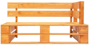 vidaXL Ogrodowa ławka narożna z palet, drewno FSC, miodowy brąz - Ławki ogrodowe - miniaturka - grafika 2