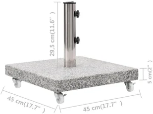 vidaXL VidaXL Podstawa pod parasol granitowa 30 kg kwadratowa szara  48563 - Pozostałe meble ogrodowe - miniaturka - grafika 13