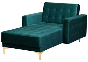 Beliani Szezlong welur lazurowy ABERDEEN - Narożniki - miniaturka - grafika 2