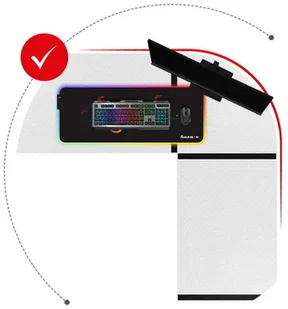 HUZARO Ultra nowoczesne narożne biurko gamingowe Hero 6.3 białe Hero 6.3 white - Biurka gamingowe - miniaturka - grafika 6