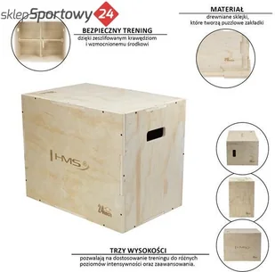 HMS SKRZYNIA DO ĆWICZEŃ DREWNIANA CROSSFIT 17-62-100 - Pozostały sprzęt i akcesoria do ćwiczeń - miniaturka - grafika 8