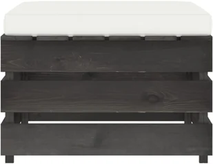 vidaXL Modułowy stołek z poduszką impregnowane na szaro drewno 3068134 - Pufy i podnóżki - miniaturka - grafika 4