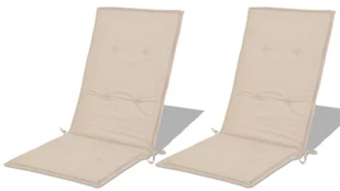 vidaXL Poduszki na krzesła ogrodowe, 2 szt., kremowe, 120x50x3 cm - Poduszki ogrodowe - miniaturka - grafika 4