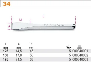 BETA przecinak PŁASKI 150mm -34-150 34-150 (34-150) - Dłuta - miniaturka - grafika 3