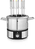Zestawy do fondue - WMF Lono Fondue (1400 W, odpowiedni dla maksymalnie 8 osób, o regulowanej temperaturze), cromargan mat/srebrny 6130245142 - miniaturka - grafika 1