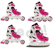Rolki - Enero Enero Łyżworolki Wrotki Łyżwy 4w1 30-33 różowy 1007243 - miniaturka - grafika 1