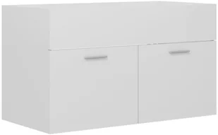 vidaXL vidaXL Zestaw mebli łazienkowych, wysoki połysk, biały, płyta wiórowa - Meble łazienkowe - miniaturka - grafika 24