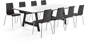 Zestawy mebli biurowych - AJ Produkty Zestaw konferencyjny NOMAD + MELVILLE, stół + 8 krzeseł ciemnoszarych - miniaturka - grafika 1