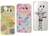 Baterie do telefonów - Samsung Novago Novago Kompatybilny z Galaxy S6 zestaw z 3 osłonami, miękkie i wytrzymałe, z nadrukiem wysokiej jakości (wielokolorowe 17) S6-3Coques - miniaturka - grafika 1