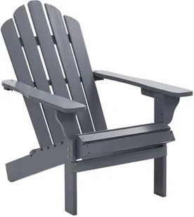 vidaXL Fotel ogrodowy z podnóżkiem, drewniany, szary - Fotele i krzesła ogrodowe - miniaturka - grafika 5