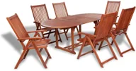 Meble ogrodowe - vidaXL vidaXL Zestaw jadalniany ogrodowy, drewniany, 7 szt. - miniaturka - grafika 1