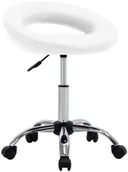 Fotele i krzesła biurowe - vidaXL Krzesło robocze na kółkach, białe, sztuczna skóra - miniaturka - grafika 1