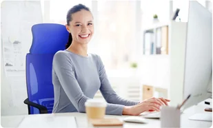 Fotel biurowy, krzesło biurowe Sofotel Fotel biurowy z mikrosiatką Praga - niebieski 2292 - Fotele i krzesła biurowe - miniaturka - grafika 11